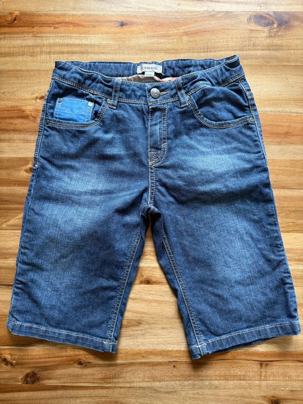 Authentic Burberry Boy Denim Shorts Size: 10